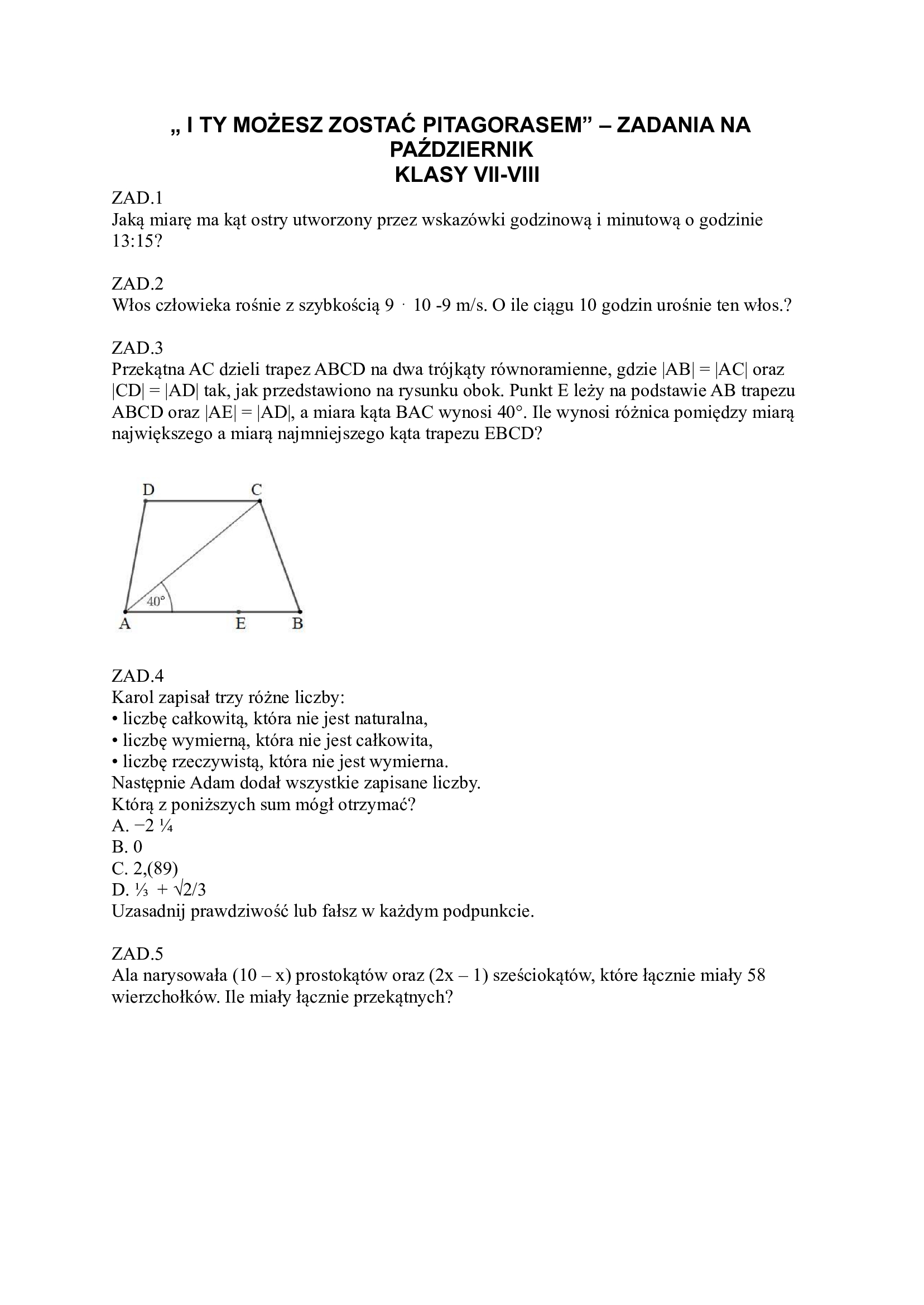 pitagoras 7 8 pażdziernik