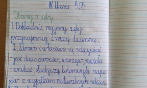 Uczniowie klasy III biorący udział w projekcie edukacyjnym 'Zdrowe ząbki całe życie